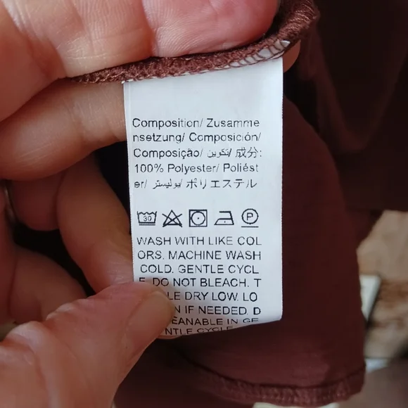 Shein Curve Chocolate Brown Bat Wing Crepe Blouse Size 3XL - Picture 8 of 10